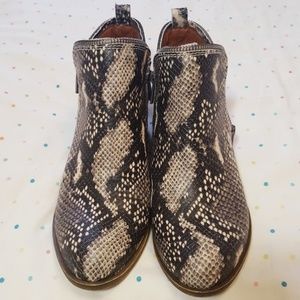 Lucky Brand Snake Skin Booties
